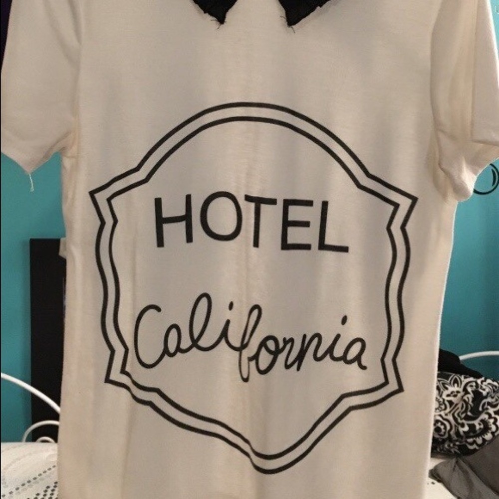 "Hotel California" collared tee shirt